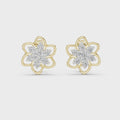 Elara Diamond Flower Stud Earrings