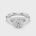 Valeria Round Brilliant Diamond Sculpted Split-Shank Solitaire Ring