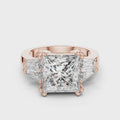 Elara Princess Cut Diamond Three-Stone Ring
