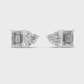Harmony Emerald & Heart Diamond Stud Earrings