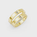 Elara Four Diamond Wedding Band Set