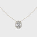 Elara Oval Halo Diamond Pendant