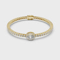 Celeste Halo Oval Diamond Tennis Bracelet