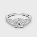 Celeste Three Stone Round & Trillion Diamond Ring