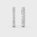 Bezel Halo Diamond Inside-Out Hoop Earrings