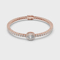 Celeste Halo Oval Diamond Tennis Bracelet