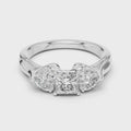 Seraphina Princess & Heart Diamond Three-Stone Ring