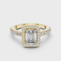 Aurelia Emerald Diamond Halo Ring
