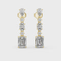 Emerald Cascade Diamond Drop Earrings