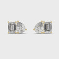 Aurora Emerald & Pear Diamond Stud Earrings
