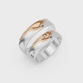 Aurelia Diamond Chevron Wedding Band Set