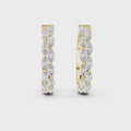 Double Row Marquise Diamond Hoop Earrings