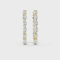 Alternating Marquise & Round Diamond Inside-Out Hoop Earrings