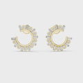 Radiant Halo Diamond Hoop Earrings